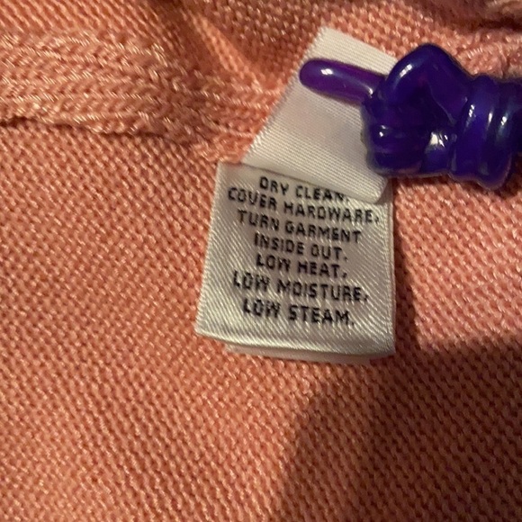 NWOT St. John designer pink knit cardigan sweater wool rayon silk elbow patches - Picture 10 of 11